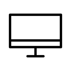 Monitor icon in png. PC screen icon. Computer monitor. Outline desktop monitor. PC display. Computer in line.