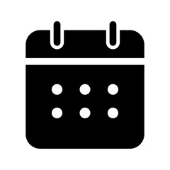 Calendar icon. Month symbol in png. Calendar icon in glyph. Black calendar