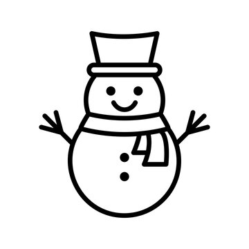 recommend clip art: Snowman icon in png. Outline snowman icon. Winter snowman in line.