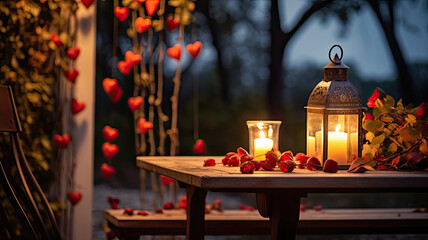 Fototapeta na wymiar Love and Romance: Holding Hands at Candlelit Table