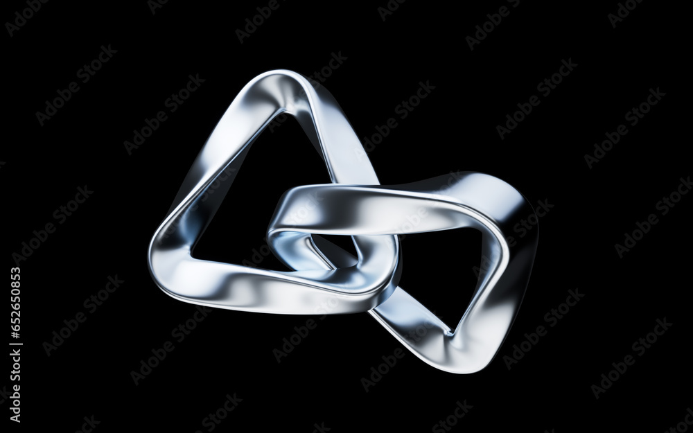 Poster metallic curve geometry background, 3d rendering.