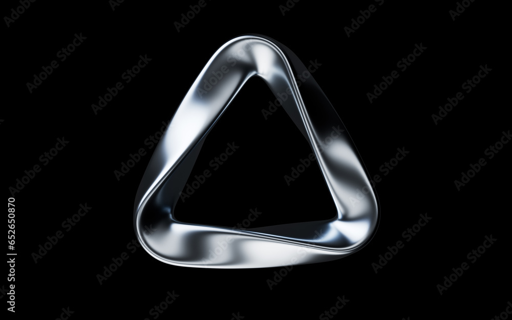 Poster metallic curve geometry background, 3d rendering.