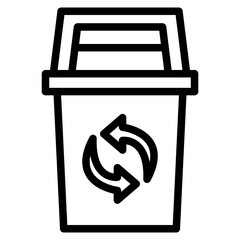 trash can, garbage can, rubbish bin icon