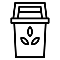 trash can, garbage can, rubbish bin icon