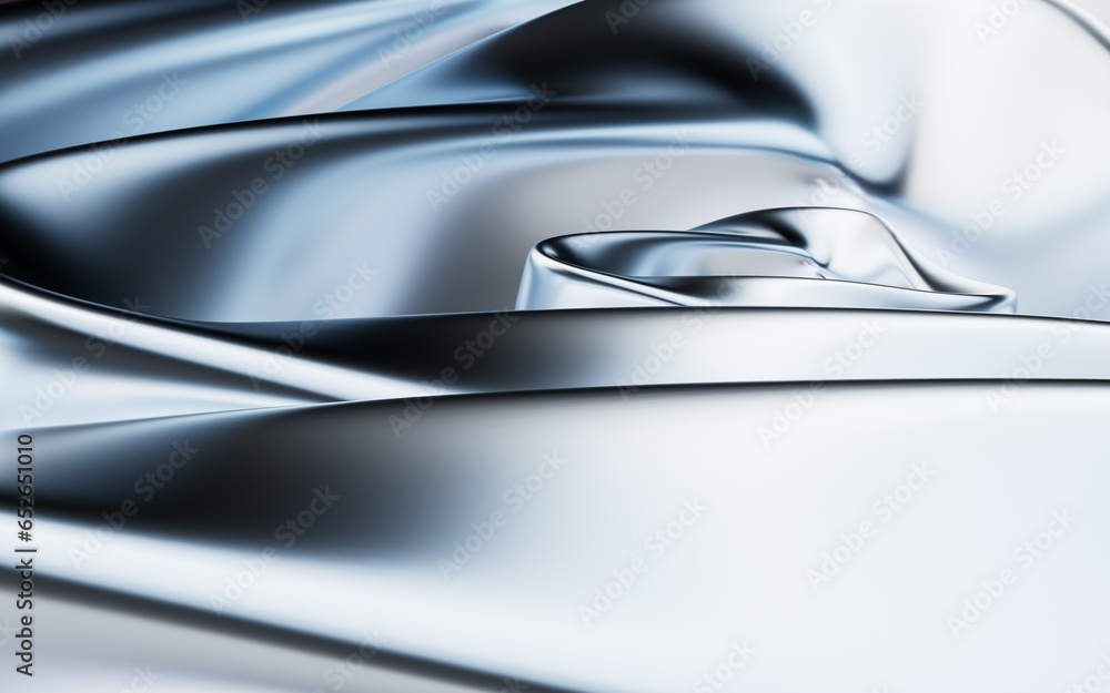 Poster metallic curve geometry background, 3d rendering.