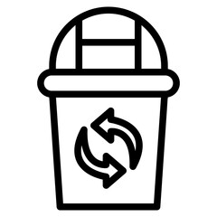 trash can, garbage can, rubbish bin icon