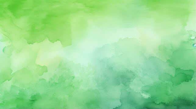 Green Watercolor Background. Abstract Texture Design with Paint Brush Strokes and Textured Material