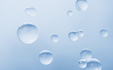 Blue water drop background, 3d rendering.