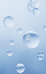 Blue water drop background, 3d rendering.