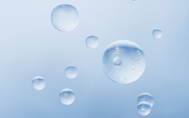 Blue water drop background, 3d rendering.