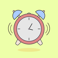 Clock ring icon. Flat design vector illustration.