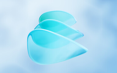 Abstract glass geometries background, 3d rendering.