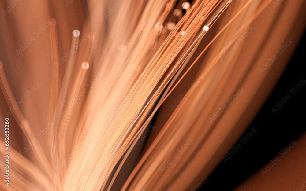 Poster flowing neon curve lines background, 3d rendering.