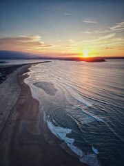 La côte basque coucher de soleil