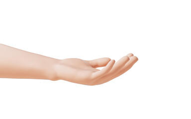 Hand gesture isolated, 3d rendering.