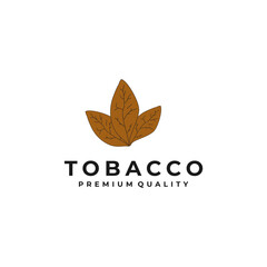 Logo design illustration of tobacco leaves on a white background