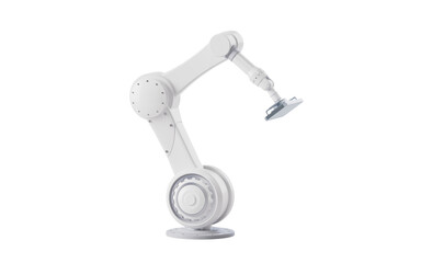Mechanical arm with white color, 3d rendering.