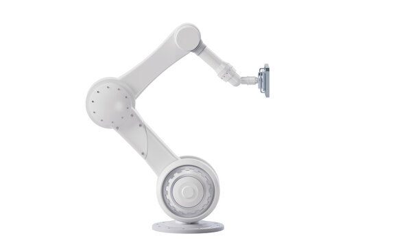 Mechanical arm with white color, 3d rendering.
