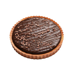 Chocolate pie cake isolated on transparent background,Transparency 