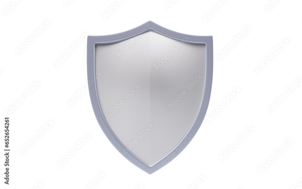 Poster glossy shield with white color, 3d rendering.