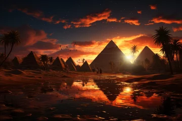 Foto op Canvas Majestic view of the Pyramids of Giza, Generative AI © Shooting Star Std