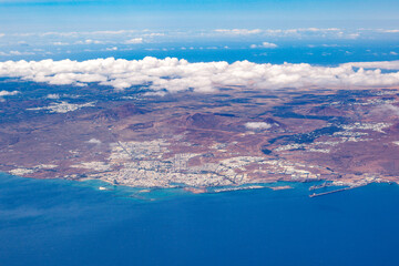 scenic view of Arrecife at Canary island of Lanzarote