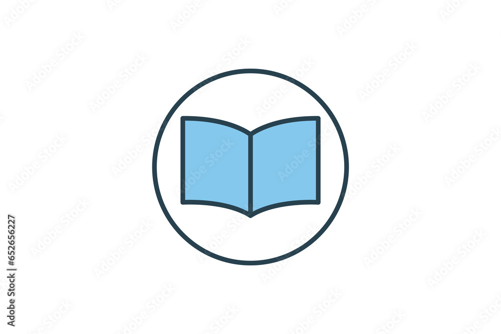 Aufkleber open book icon. icon related to research or knowledge. icon suitable for web site design, app, user 