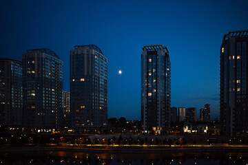 Obraz premium downtown city at night