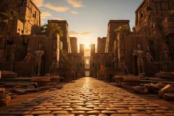 Foto auf Acrylglas Altes Gebäude Stunning Temple of Karnak in Luxor, Generative AI