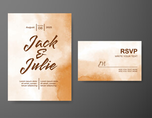 Wedding invitation with abstract watercolor background