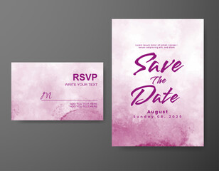 Wedding invitation with abstract watercolor background