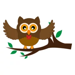 Fotobehang Cartoon cute Owl school Teacher Character Design. 100 days school  Character Design. © Graphic Dynamo