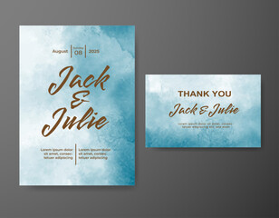 Wedding invitation with abstract watercolor background