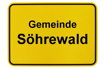 Illustration eines Ortsschildes der Gemeinde Söhrewald in Hessen