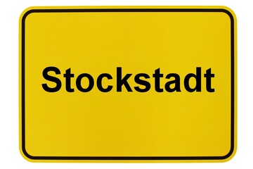 Illustration eines Ortsschildes der Gemeinde Stockstadt in Hessen