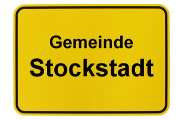 Illustration eines Ortsschildes der Gemeinde Stockstadt in Hessen