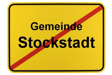 Illustration eines Ortsschildes der Gemeinde Stockstadt in Hessen