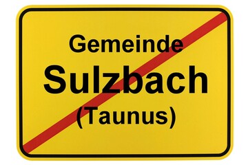 Illustration eines Ortsschildes der Gemeinde Sulzbach (Taunus) in Hessen