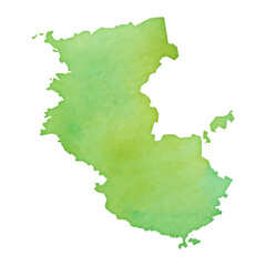 水彩風の和歌山県地図のイラスト