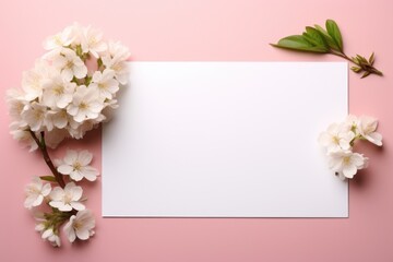 Naklejka na ściany i meble Sakura Flower Greeting Card. Blossom of Friendship