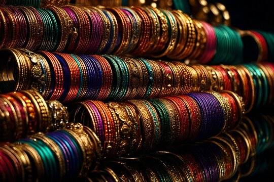 colorful bangles in a market