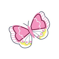 butterfly print pink vector art