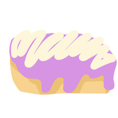 hand draw of banana nuggets with grape chocolate sauce