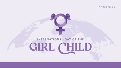 International day of the girl child. Celebrating girls' day on October 11. Suitable for banners, greeting cards, social media etc