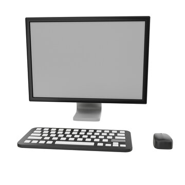 computer monitor with mouse	
