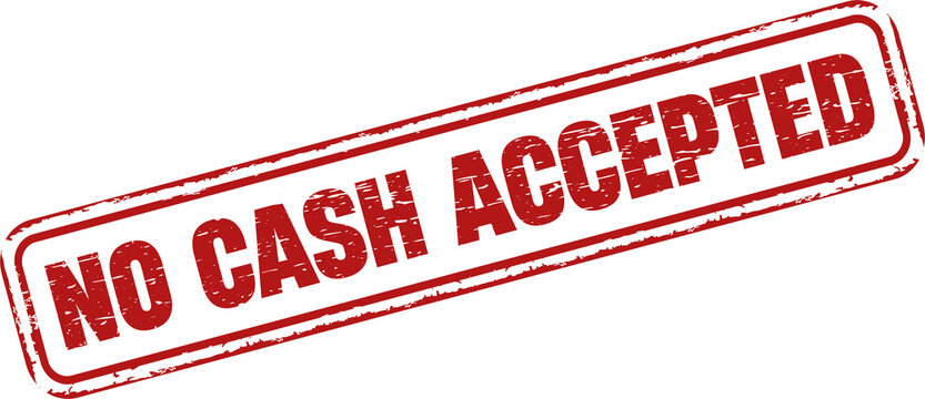No cash accepted square grunge stamp