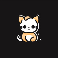 Obraz premium Kids clothing store filled colorful logo. Baby accessories. School supplies. Lovely kitten. Design element. Created with artificial intelligence. Ai art for corporate branding, toy shop