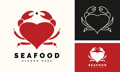Seafood crab lobster logo template design vector illustration