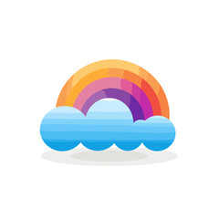 Baby care filled gradient logo. Positive emotion. Rainbow and cloud. Design element. Created with artificial intelligence. Ai art for corporate branding, art supply store, bookstore, kindergarten
