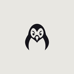 ペンギンのシンプルで可愛いロゴのベクター画像